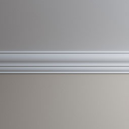 Ekena Millwork - MLD06X06X08TE - Endurathane Tessa Crown Moulding, 6"H x 6"P x 8 3/8"F x 96"L, Factory Primed