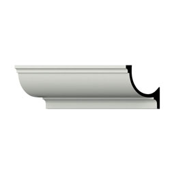 Ekena Millwork - MLD04X04X06EN - Endurathane Enoch Crown Moulding, 4 1/8"H x 4"P x 5 5/8"F x 96"L, Factory Primed