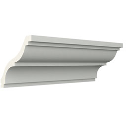 Ekena Millwork - MLD02X02X03IS - Endurathane Isabel Crown Moulding, 2 3/8"H x 2 3/8"P x 3 3/8"F x 96"L, Factory Primed