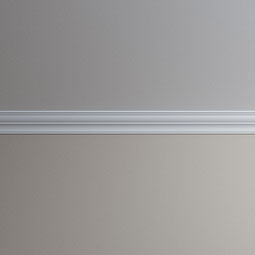 Ekena Millwork - MLD03X03X05IR - Endurathane Irene Crown Moulding, 3 1/8"H x 3 1/8"P x 4 1/2"F x 96"L, Factory Primed