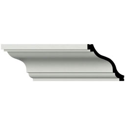 Ekena Millwork - MLD03X03X05JU - Endurathane June Crown Moulding, 3 1/8"H x 3 1/8"P x 4 1/2"F x 96"L, Factory Primed
