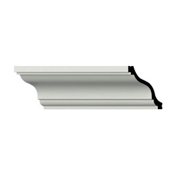 Ekena Millwork - MLD04X04X05JU - Endurathane June Crown Moulding, 4"H x 4"P x 5 1/4"F x 94 1/2"L, Factory Primed