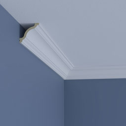 Ekena Millwork - MLD02X02X03RE - Endurathane Reese Crown Moulding, 2 3/8"H x 2 3/8"P x 3 3/8"F x 96"L, Factory Primed