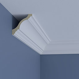 Ekena Millwork - MLD04X04X07AU - Endurathane Austin Crown Moulding, 4"H x 4"P x 6 5/8"F x 96"L, Factory Primed