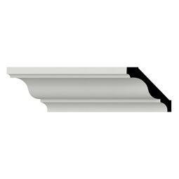 Ekena Millwork - MLD02X02X03MA - Endurathane Margot Crown Moulding, 2 3/8"H x 2 3/8"P x 3 3/8"F x 96"L, Factory Primed