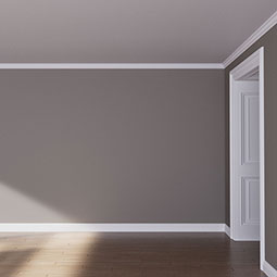 Ekena Millwork - MLD02X02X03MA - Endurathane Margot Crown Moulding, 2 3/8"H x 2 3/8"P x 3 3/8"F x 96"L, Factory Primed