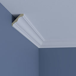 Ekena Millwork - MLD02X02X03MA - Endurathane Margot Crown Moulding, 2 3/8"H x 2 3/8"P x 3 3/8"F x 96"L, Factory Primed