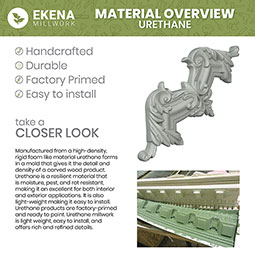 Ekena Millwork - MLD02X02X03MA - Endurathane Margot Crown Moulding, 2 3/8"H x 2 3/8"P x 3 3/8"F x 96"L, Factory Primed
