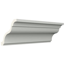 Ekena Millwork - MLD03X03X05GI - Endurathane Giovanni Crown Moulding, 3 1/8"H x 3 1/8"P x 4 1/2"F x 96"L, Factory Primed