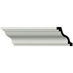 Ekena Millwork - MLD02X02X03CE - Endurathane Cecilia Crown Moulding, 2 3/8"H x 2"P x 3"F x 96"L, Factory Primed