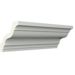 Ekena Millwork - MLD02X02X03GR - Endurathane Grace Crown Moulding, 2 3/8"H x 2 3/8"P x 3 3/8"F x 96"L, Factory Primed