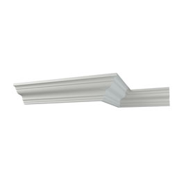 Ekena Millwork - MLD02X02X03GR - Endurathane Grace Crown Moulding, 2 3/8"H x 2 3/8"P x 3 3/8"F x 96"L, Factory Primed
