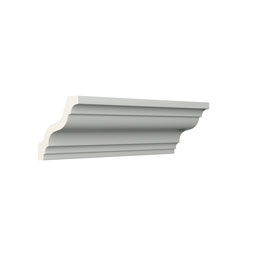 Ekena Millwork - MLD03X03X04SW - Endurathane Sawyer Crown Moulding, 2 3/4"H x 2 3/4"P x 3 7/8"F x 96"L, Factory Primed