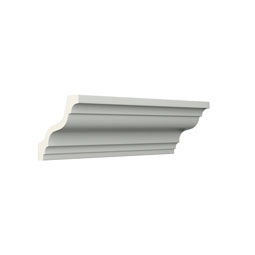 Ekena Millwork - MLD04X04X06HL - Endurathane Harlington Crown Moulding, 4"H x 4"P x 5 1/2"F x 96"L, Factory Primed