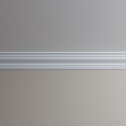 Ekena Millwork - MLD05X05X07HL - Endurathane Harlington Crown Moulding, 4 3/4"H x 4 3/4"P x 6 5/8"F x 96"L, Factory Primed