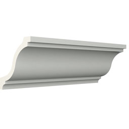 Ekena Millwork - MLD05X05X07VL - Endurathane Valentina Crown Moulding, 4 3/4"H x 4 3/4"P x 6 5/8"F x 96"L, Factory Primed
