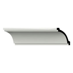 Ekena Millwork - MLD04X04X06GH - Endurathane Graham Crown Moulding, 4"H x 4"P x 5 1/2"F x 94 1/2"L, Factory Primed