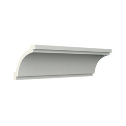 Ekena Millwork - MLD04X04X06GH - Endurathane Graham Crown Moulding, 4"H x 4"P x 5 1/2"F x 94 1/2"L, Factory Primed