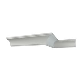 Ekena Millwork - MLD04X04X06GH - Endurathane Graham Crown Moulding, 4"H x 4"P x 5 1/2"F x 94 1/2"L, Factory Primed
