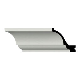 Ekena Millwork - MLD06X06X08EL - Endurathane Eleanor Crown Moulding, 5 7/8"H x 5 3/4"P x 8 1/8"F x 94 1/2"L, Factory Primed