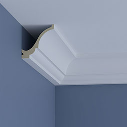 Ekena Millwork - MLD06X06X08EL - Endurathane Eleanor Crown Moulding, 5 7/8"H x 5 3/4"P x 8 1/8"F x 94 1/2"L, Factory Primed