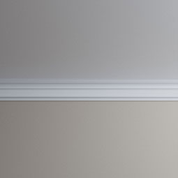 Ekena Millwork - MLD06X03X06CH - Endurathane Charlene Crown Moulding, 5 1/2"H x 2 1/2"P x 6 1/8"F x 94 1/2"L, Factory Primed