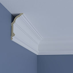 Ekena Millwork - MLD06X03X06CH - Endurathane Charlene Crown Moulding, 5 1/2"H x 2 1/2"P x 6 1/8"F x 94 1/2"L, Factory Primed