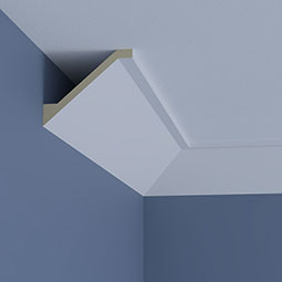 Ekena Millwork - MLD04X05X06BR - Endurathane Brandy Crown Moulding, 4"H x 4 3/4"P x 6 1/8"F x 94 1/2"L, Factory Primed