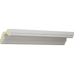 Ekena Millwork - MLD02X02X03OL - Endurathane Oliver Crown Moulding, 2"H x 1 5/8"P x 2 1/2"F x 94 1/2"L, Factory Primed