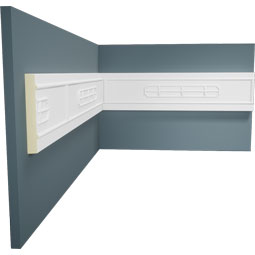 Ekena Millwork - MLD02X02X03OL - Endurathane Oliver Crown Moulding, 2"H x 1 5/8"P x 2 1/2"F x 94 1/2"L, Factory Primed