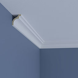 Ekena Millwork - MLD02X02X03LI - Endurathane Lily Crown Moulding, 2 1/8"H x 1 3/4"P x 2 3/4"F x 94 1/2"L, Factory Primed