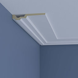 Ekena Millwork - MLD01X07X96KI - Endurathane Kirizma Crown Moulding, 1 1/8"H x 6 1/2"P x 96"L, Factory Primed