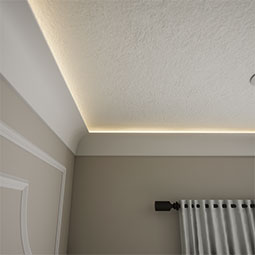 Ekena Millwork - MLD06X04X96CH - EnduraGlow Christian Crown Moulding, Backlit LED Compatible, 5 1/2"H x 4 3/8"P x 96"L, Primed Urethane