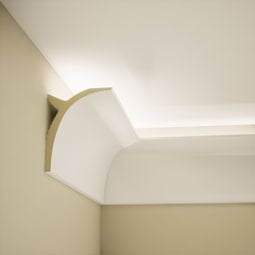 Ekena Millwork - MLD06X04X96CH - EnduraGlow Christian Crown Moulding, Backlit LED Compatible, 5 1/2"H x 4 3/8"P x 96"L, Primed Urethane