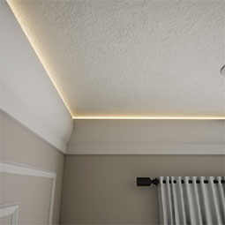 Ekena Millwork - MLD11X03X96FA - EnduraGlow Faline Crown Moulding, Backlit LED Compatible, 11"H x 2 3/4"P x 96"L, Primed Urethane