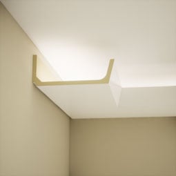 Ekena Millwork - MLD03X08X95JO - EnduraGlow Josie Crown Moulding, Backlit LED Compatible, 3 1/8"H x 7 7/8"P x 94 1/2"L, Primed Urethane