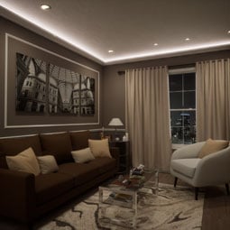 Ekena Millwork - MLD03X06X07AR - EnduraGlow Arlene Crown Moulding, Backlit LED Compatible, 3 1/8"H x 6"P x 6 1/2"F x 94 1/2"L, Primed Urethane