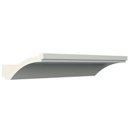 Ekena Millwork - MLD04X10X11BR - EnduraGlow Brett Crown Moulding, Backlit LED Compatible, 4"H x 10 1/4"P x 10 7/8"F x 94 1/2"L, Primed Urethane