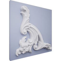 Ekena Millwork - PML05X06MA-L - Endurathane Maggie Panel Moulding Corner, 5 1/8"W x 5 1/2"H x 5/8"P, Left (matches moulding PML01X01FI), Factory Primed