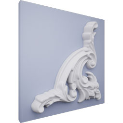 Ekena Millwork - PML05X06MA-R - Endurathane Maggie Panel Moulding Corner, 5 1/8"W x 5 1/2"H x 5/8"P, Right (matches moulding PML01X01FI), Factory Primed