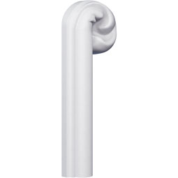 Ekena Millwork - PML03X01FI-L - Endurathane Finn Panel Moulding Corner, 4 3/8"W x 1 1/8"H x 1/2"P, Left (matches moulding PML01X01FI), Factory Primed