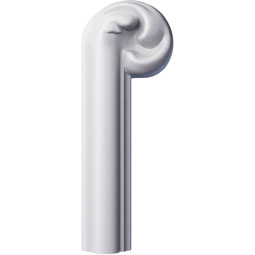 Ekena Millwork - PML03X01FI-L - Endurathane Finn Panel Moulding Corner, 4 3/8"W x 1 1/8"H x 1/2"P, Left (matches moulding PML01X01FI), Factory Primed
