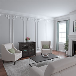 Ekena Millwork - PML01X01AM - Endurathane Amara Panel Moulding, 1 1/8"H x 5/8"P x 94 1/2"L, Factory Primed