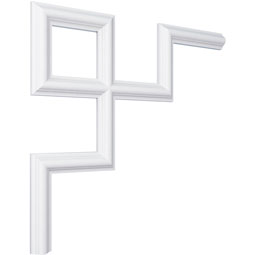 Ekena Millwork - PML14X14AM - Endurathane Amara Panel Moulding Corner, 14 3/4"W x 13 3/4"H x 5/8"P (matches moulding PML01X01AM), Factory Primed