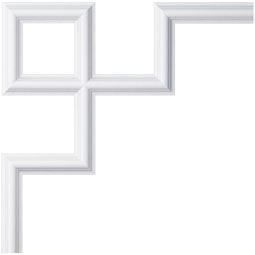 Ekena Millwork - PML14X14AM - Endurathane Amara Panel Moulding Corner, 14 3/4"W x 13 3/4"H x 5/8"P (matches moulding PML01X01AM), Factory Primed