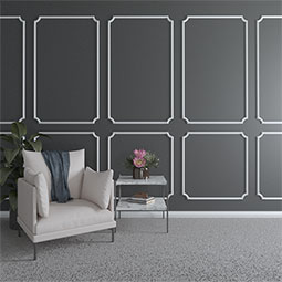 Ekena Millwork - PML04X04JA - Endurathane Jaden Panel Moulding Corner, 5 3/8"W x 4 3/8"H x 5/8"P (matches moulding PML01X01JA), Factory Primed