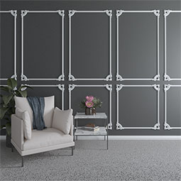 Ekena Millwork - PML07X07JA - Endurathane Jaden Panel Moulding Corner, 7 7/8"W x 6 7/8"H x 7/8"P (matches moulding PML01X01JA), Factory Primed