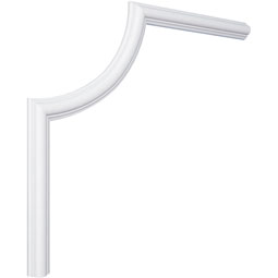 Ekena Millwork - PML08X08FI - Endurathane Finn Panel Moulding Corner, 8 7/8"W x 7 7/8"H x 3/8"P (matches moulding PML01X01FI), Factory Primed