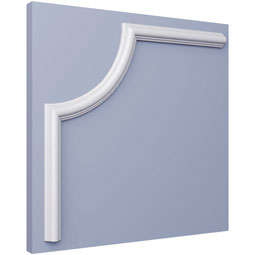 Ekena Millwork - PML08X08FI - Endurathane Finn Panel Moulding Corner, 8 7/8"W x 7 7/8"H x 3/8"P (matches moulding PML01X01FI), Factory Primed