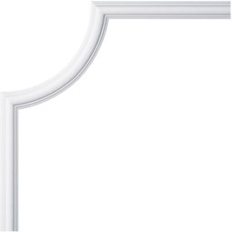 Ekena Millwork - PML08X08FI - Endurathane Finn Panel Moulding Corner, 8 7/8"W x 7 7/8"H x 3/8"P (matches moulding PML01X01FI), Factory Primed
